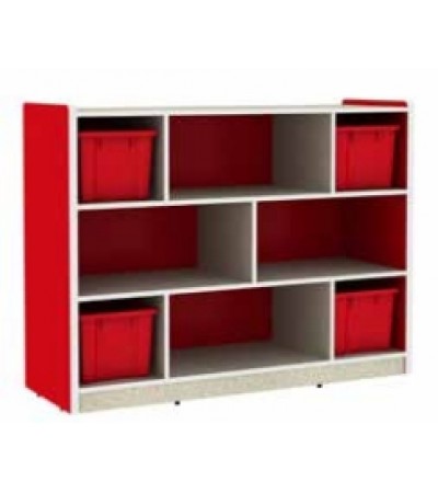 وحدة تخزين 8 فتحات مربعة أحمر - أساسي