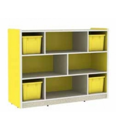 وحدة تخزين 8 فتحات مربعة أصفر- أساسي