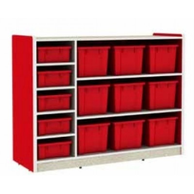 وحدة تخزين 8 فتحات مستطيلة أحمر- أساسي وحدة تخزين 8 فتحات مستطيلة أحمر- أساسي