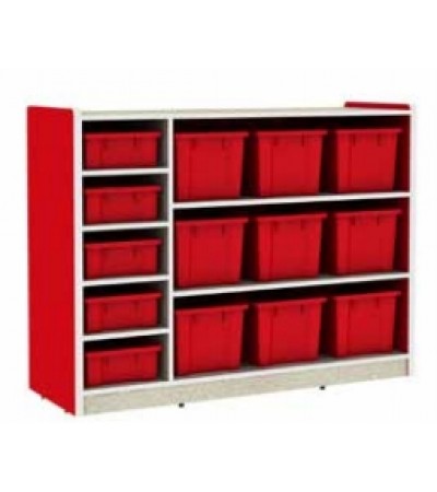 وحدة تخزين 8 فتحات مستطيلة أحمر- أساسي