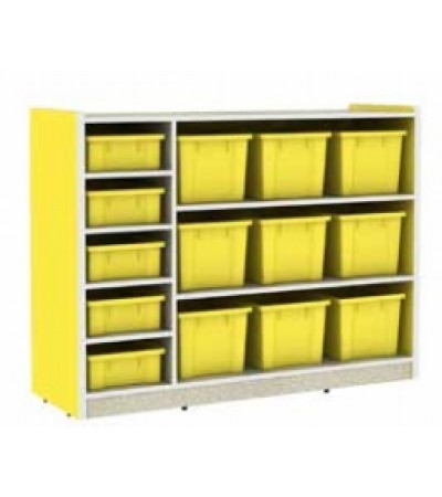 وحدة تخزين 8 فتحات مستطيل أصفر- أساسي