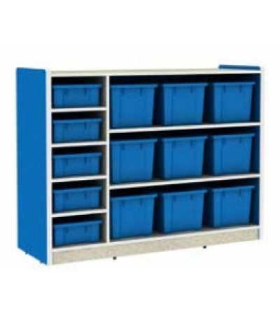وحدة تخزين 8 فتحات مستطيلة أزرق - أساسي