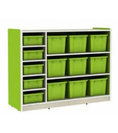 وحدة تخزين 8 فتحات مستطيلة أخضر - أساسي