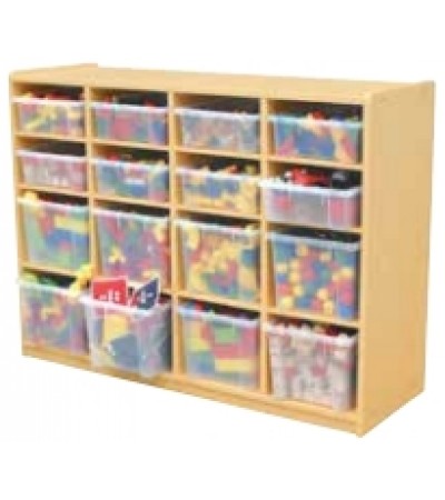 وحدة تخزين وسائل 16 فتحة - 8 صندوق تخزين شفاف