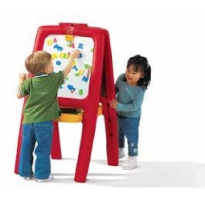 سبورة مغناطيسية وجهين - أحمر