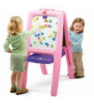 سبورة مغناطسية وجهين - وردي