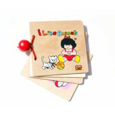 كتب خشبية - أنا أحب الحيوانات