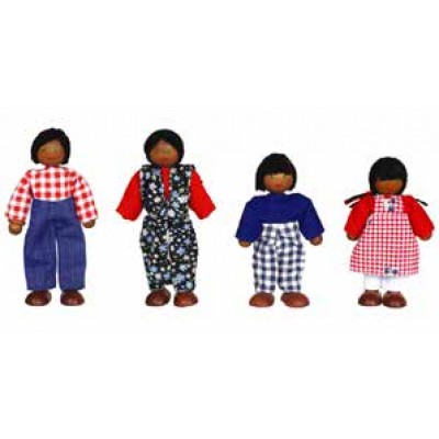 دمى العائلة الافريقية - 4 قطع