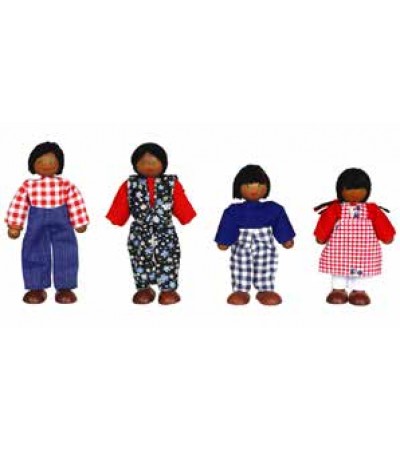 دمى العائلة الافريقية - 4 قطع