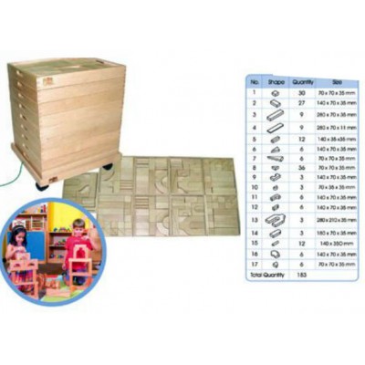 مكعبات البناء والهدم الخشبية 183 قطعة مكعبات البناء والهدم الخشبية 183 قطعة