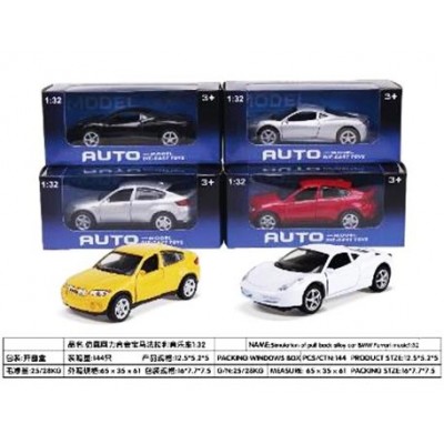 1:32 P/B METAL CAR,W/SOUND &LIGHT,2ASST, 6 COLOR MIXED, WB