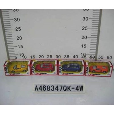 1:43 P/B DIE-CAST CAR W/LIGHT 4ASST W,BX